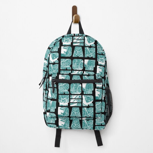 Item preview, Rotterdam Map Art Netherlands Holland Dutch Teal White designed and sold by cashewdays.