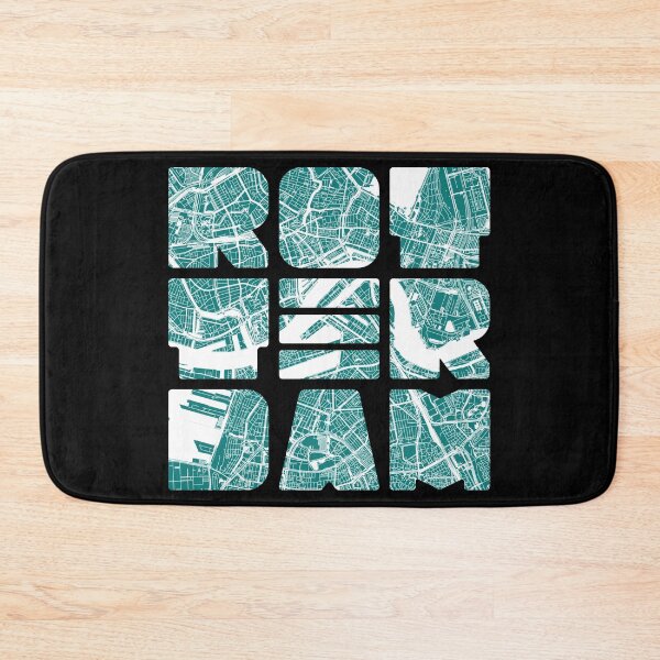Item preview, Rotterdam Map Art Netherlands Holland Dutch Teal White designed and sold by cashewdays.