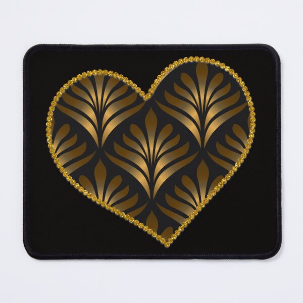 Item preview, Art Deco Nouveau Black and Gold Heart designed and sold by SloganExpress.