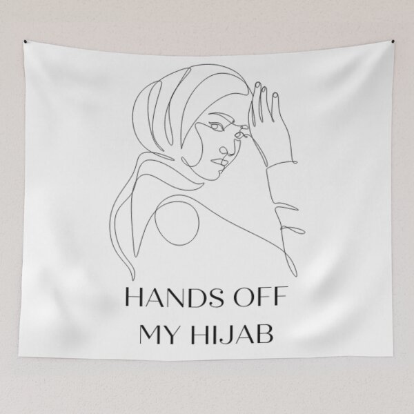 Item preview, Hands off my hijab minimalist illustration  designed and sold by Giovanni's  Brown Quotes.