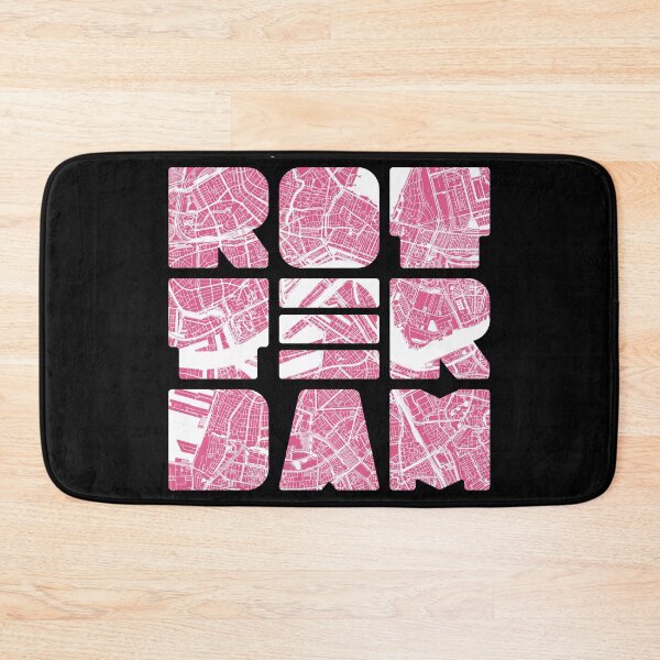Item preview, Rotterdam Map Art Netherlands Holland Dutch White Pink designed and sold by cashewdays.