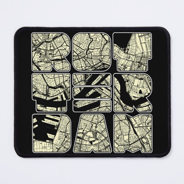 Item preview, Rotterdam Map Art Netherlands Holland Dutch Black Yellow designed and sold by cashewdays.