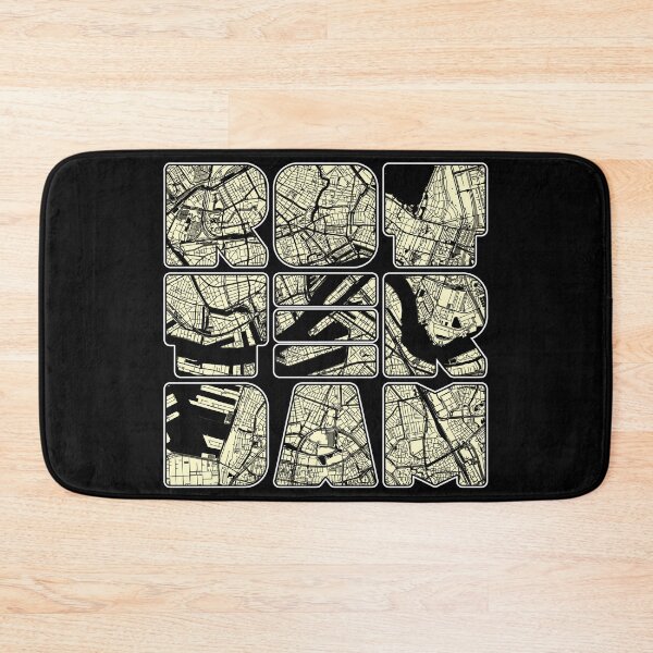 Item preview, Rotterdam Map Art Netherlands Holland Dutch Black Yellow designed and sold by cashewdays.