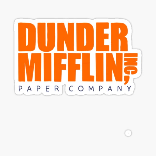 dunder mifflin logo yellow Sticker for Sale by meganalexaa