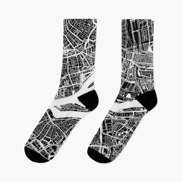 Artikelvorschau, Rotterdam City Street Map Art Kartografie weiß schwarz entworfen und verkauft von cashewdays.