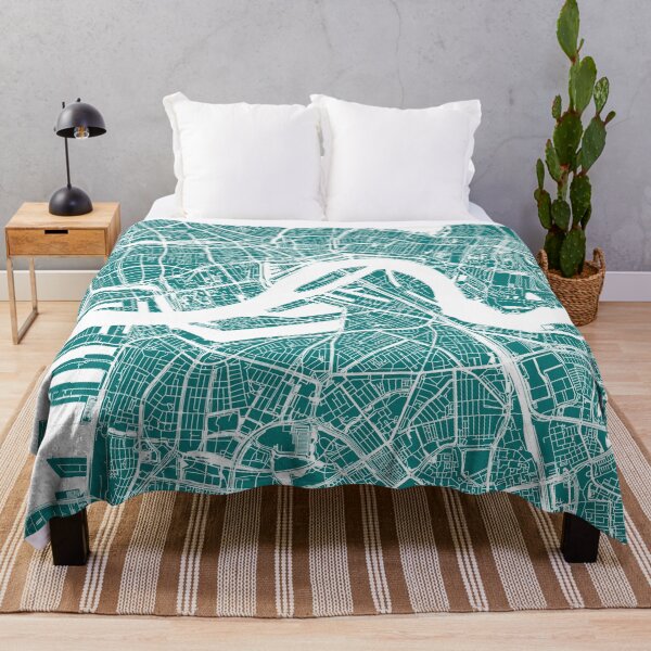 Item preview, Rotterdam City Street Map Art Cartography White Teal designed and sold by cashewdays.