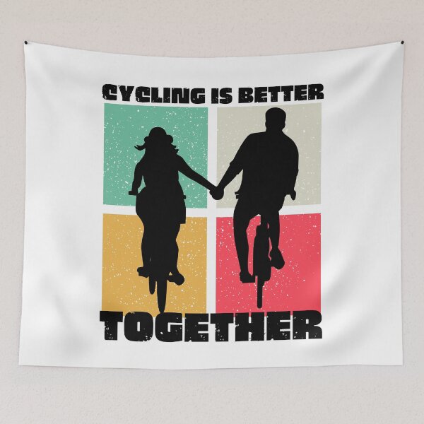 Item preview, Cute Cycling Couples Design/ Cycling Is Better Together/ Bicycle Design- White designed and sold by Designs By YL.