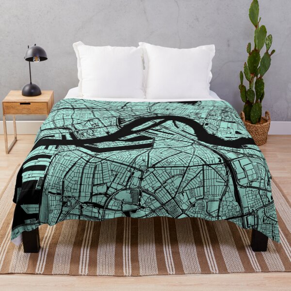 Item preview, Rotterdam City Street Map Art Cartography Black Teal designed and sold by cashewdays.
