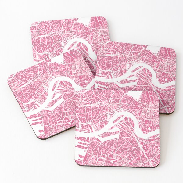 Item preview, Rotterdam City Street Map Art Cartography Pink White designed and sold by cashewdays.