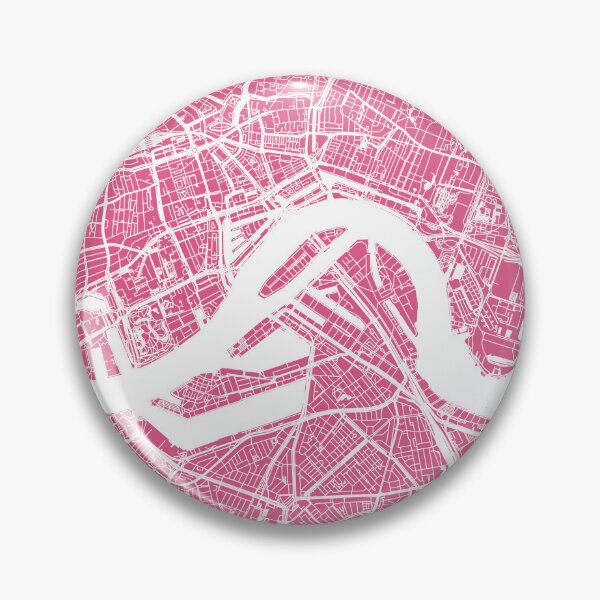 Item preview, Rotterdam City Street Map Art Cartography Pink White designed and sold by cashewdays.