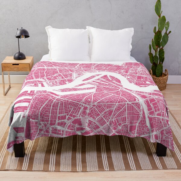 Item preview, Rotterdam City Street Map Art Cartography Pink White designed and sold by cashewdays.