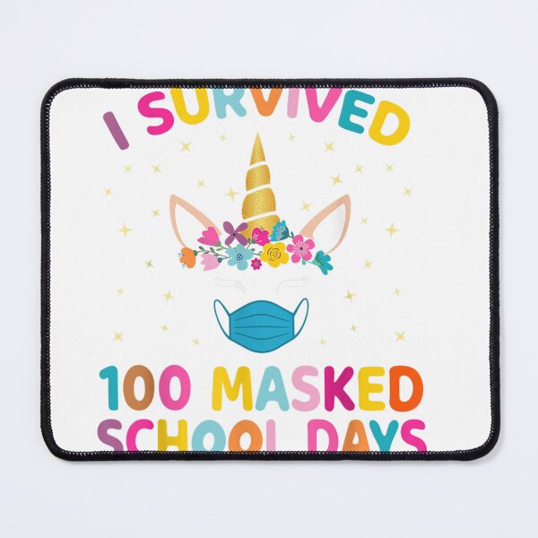 Item preview, Unicorn I Survived 100 Masked School Days Teacher Kids Girls T-Shirt designed and sold by DennlerOrlantha.