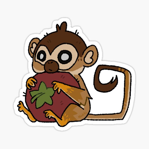 Item preview, Squirrel Monkey holding a tomato designed and sold by TolArtBoy.