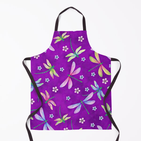 Item preview, Colorful Dragonflies On Purple Watercolor  designed and sold by SweetThreads79.