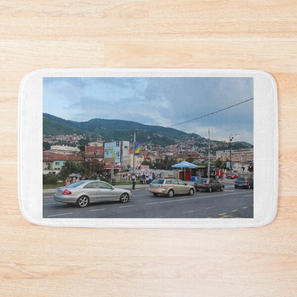 Item preview, A view across Obala Kulina bana to the Bistrick neighbourhood in the evening designed and sold by SnapTPhotograph.