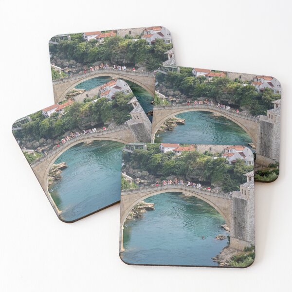 Item preview, A landscape view of the old town of Mostar, with the old bridge over the river designed and sold by SnapTPhotograph.