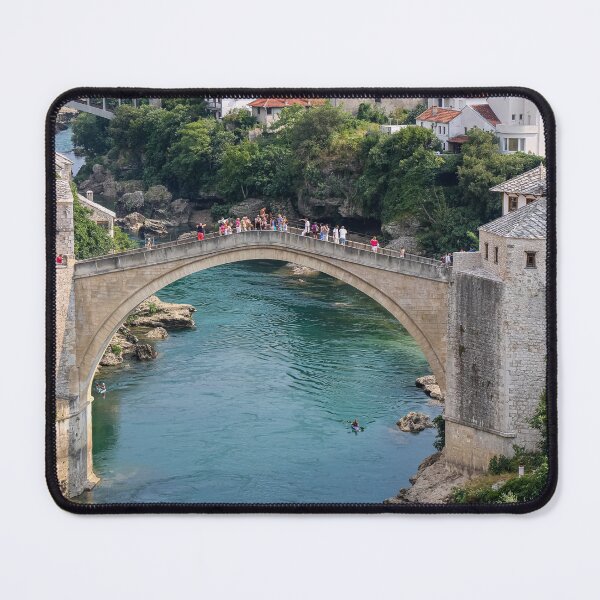 Item preview, A landscape view of the old town of Mostar, with the old bridge over the river designed and sold by SnapTPhotograph.