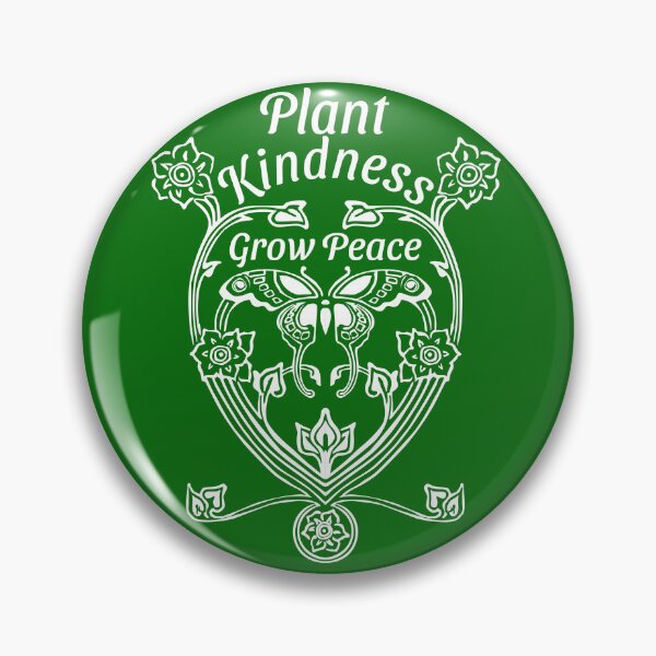 Item preview, Plant Kindness Grow Peace (Flowers and Butterfly stencil) (White) designed and sold by MyThingNow.