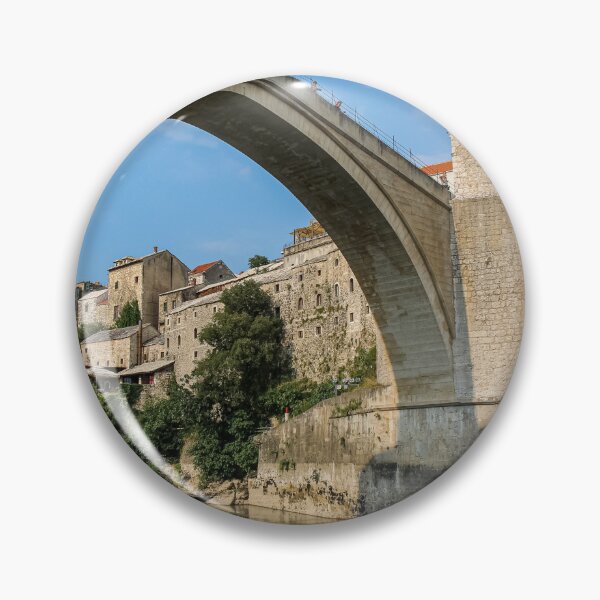 Item preview, Close up of the historic arched Old Bridge of Mostar on the Neretva River designed and sold by SnapTPhotograph.
