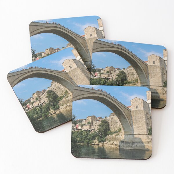 Item preview, Close up of the historic arched Old Bridge of Mostar on the Neretva River designed and sold by SnapTPhotograph.