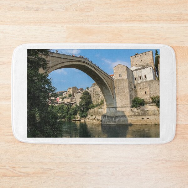 Item preview, Close up of the historic arched Old Bridge of Mostar on the Neretva River designed and sold by SnapTPhotograph.