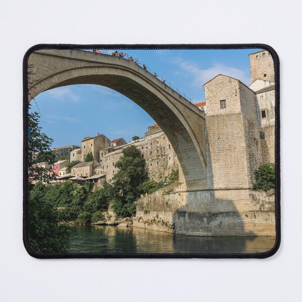 Item preview, Close up of the historic arched Old Bridge of Mostar on the Neretva River designed and sold by SnapTPhotograph.