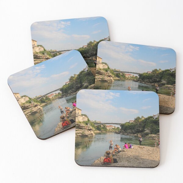Item preview, The green Neretva River underneath the old bridge in Mostar, Bosnia designed and sold by SnapTPhotograph.