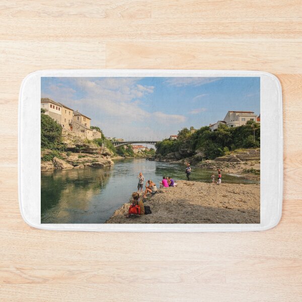 Item preview, The green Neretva River underneath the old bridge in Mostar, Bosnia designed and sold by SnapTPhotograph.