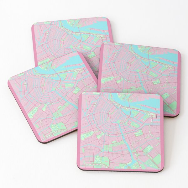 Item preview, Amsterdam City Street Map Art Pink The Netherlands designed and sold by cashewdays.