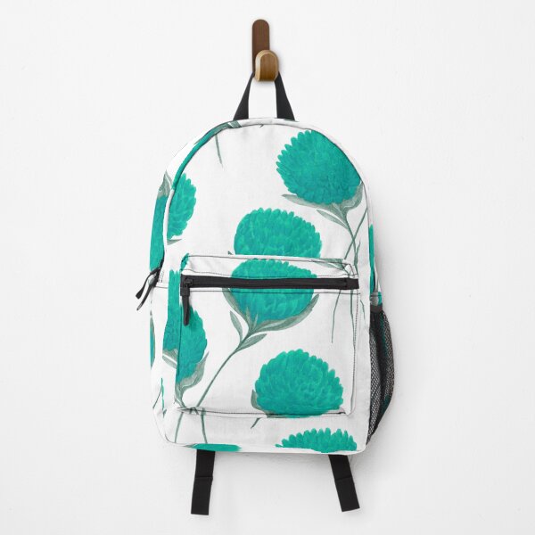 Aperçu de l'œuvre Fleurs turquoise avec des feuilles sur fond blanc créée et vendue par IrinaIkar.