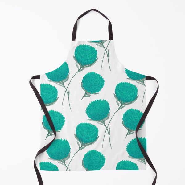 Item preview, Turquoise flowers with leaves on white background designed and sold by IrinaIkar.