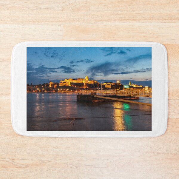 Item preview, Long exposure of Buda Castle at night, above the Danube River, in Budapest designed and sold by SnapTPhotograph.