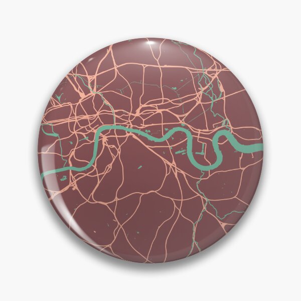 Item preview, London Rail And River Map Art Brown Teal designed and sold by cashewdays.