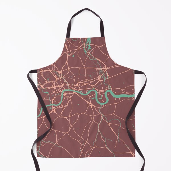 Item preview, London Rail And River Map Art Brown Teal designed and sold by cashewdays.
