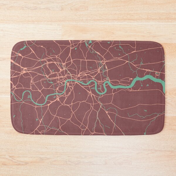 Item preview, London Rail And River Map Art Brown Teal designed and sold by cashewdays.