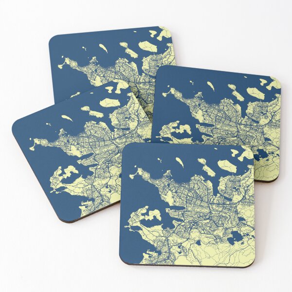 Item preview, Reykjavik Street Map Art Blue Yellow Iceland Europe designed and sold by cashewdays.