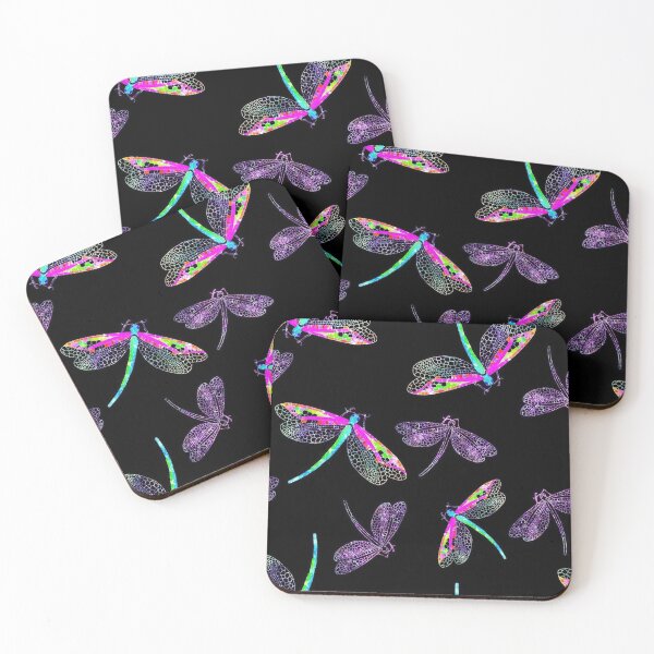Item preview, Purple Dragonflies On Black designed and sold by SweetThreads79.