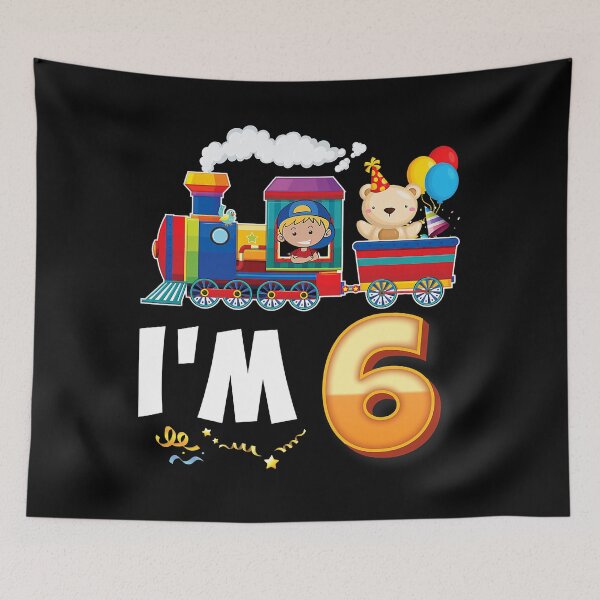 Aperçu de l'œuvre J'ai 6 ans Train 6e anniversaire Impressionnant Happy Tractor T-shirt créée et vendue par MorellCulit.