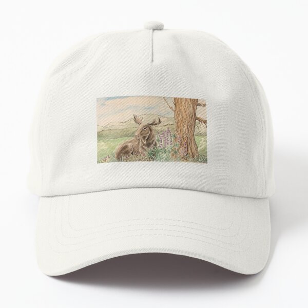 Summerday Moose in forest Dad Hat