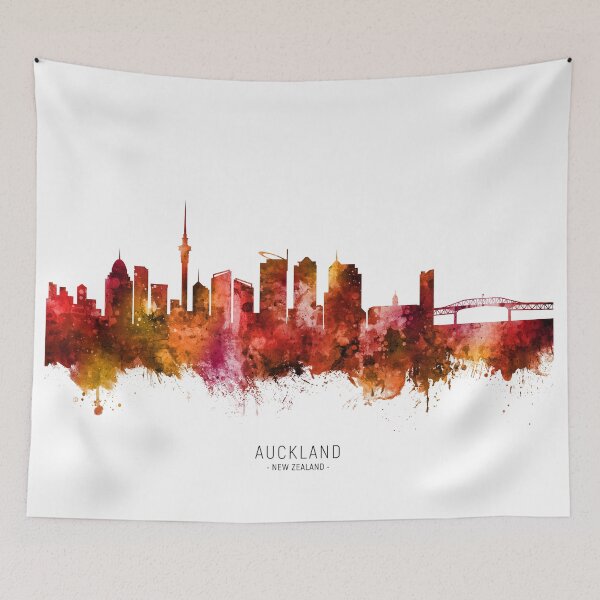 Item preview, Auckland New Zealand Skyline designed and sold by ArtPrints.