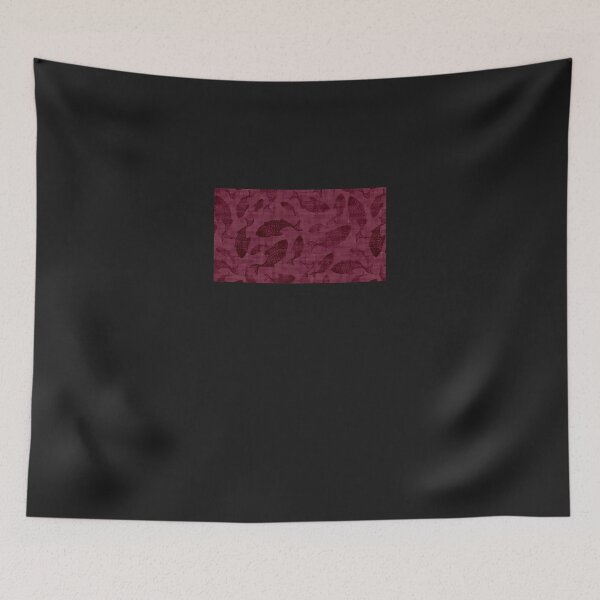 Item preview, Black Koi Pattern on Burgundy Background Sticker designed and sold by KevinKobe.