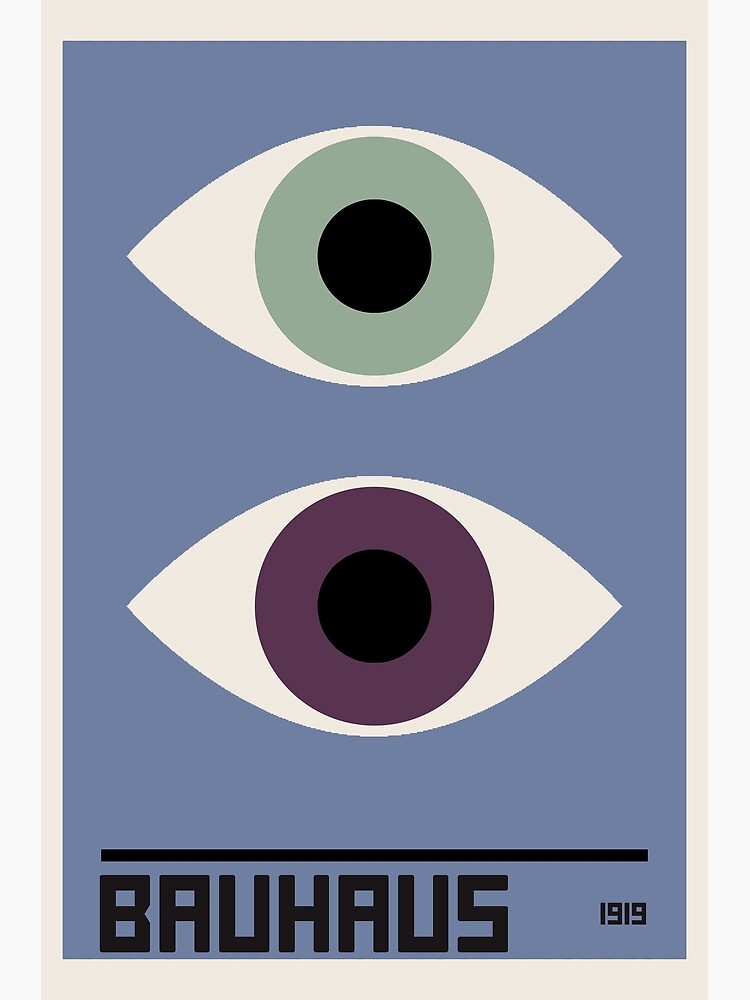 Bauhaus eyes on me Poster, Bauhaus Exhibition Wall Art, Bauhaus blue Print,  Bauhaus Wall decor blue Poster by Jokoleo