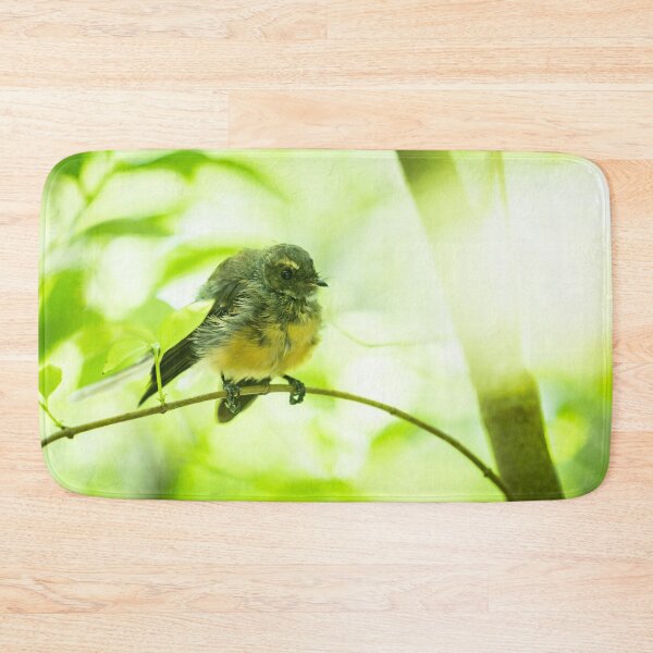 Item preview, New Zealand fantail in tree with defocussed leaves and branches. designed and sold by Brian Scantlebury.