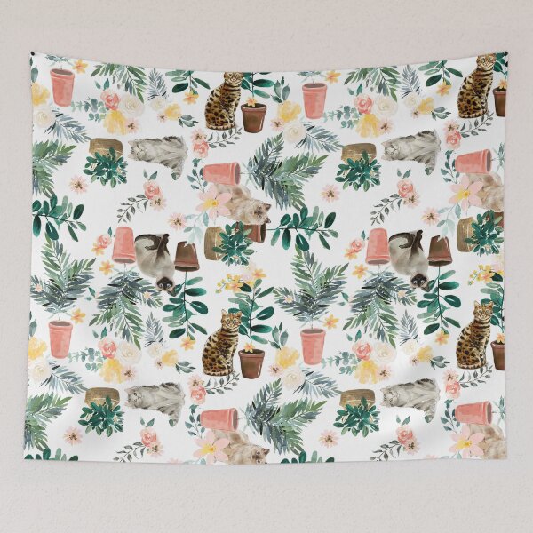 Item preview, Cat Floral Plant designed and sold by MobertsonArt.