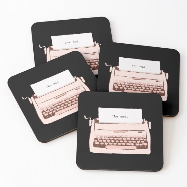 Item preview, The End Typewriter Great Writer Writing Design Novel Novelist designed and sold by Nathalie Aynié.