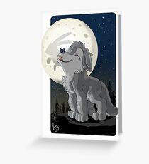 Little Wolf Howling Greeting Card