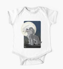 Little Wolf Howling One Piece - Short Sleeve