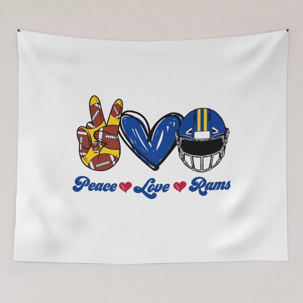Item preview, Peace Love Rams - Equipo de fútbol designed and sold by TheBabySitters.