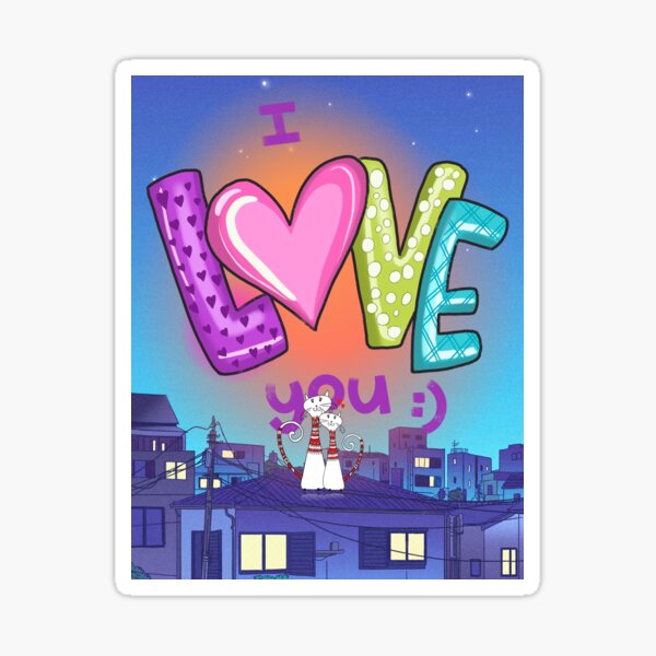 Cats in love Sticker