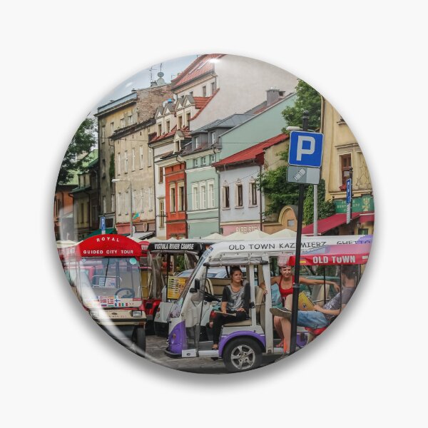 Item preview, Electric tourism tour buggies parked at Szeroka street and square, Kazimierz, Jewish Quarter, Krakow, Poland designed and sold by SnapTPhotograph.